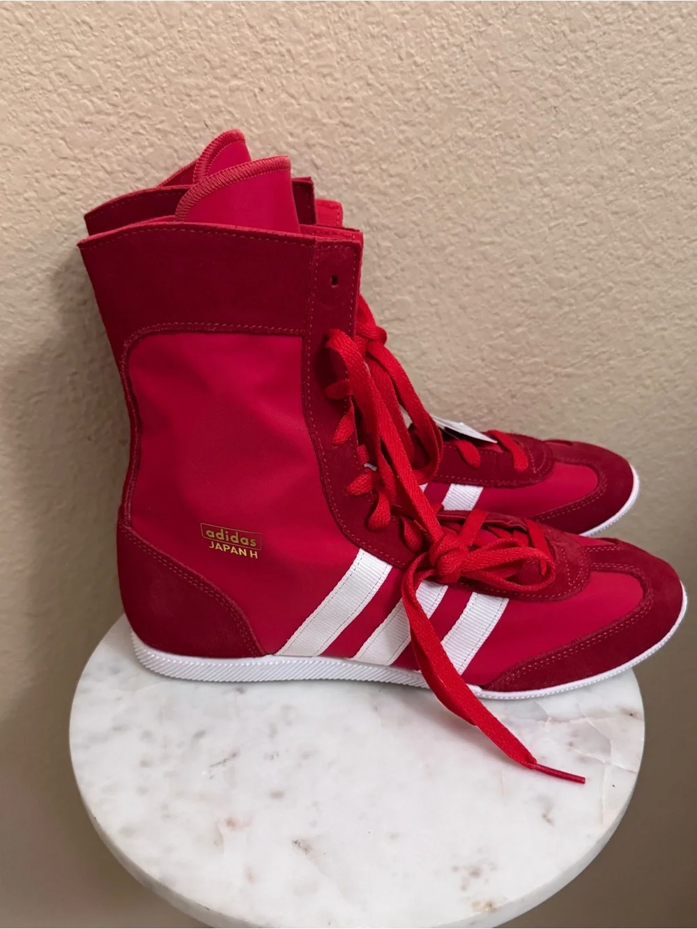 Women Adidas Originals Japan H Red White   Suede boot sneakers blokecore Sz 8.5